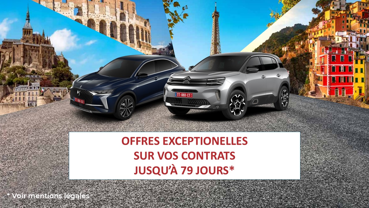 Pour une livraison du 08 septembre 2025 au 31 décembre 2025, bénéficiez de 400€ sur vos contrats jusqu'à 79 jours